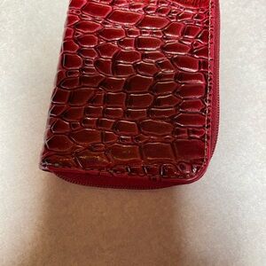 Red Crocodile Embossed Wallet
